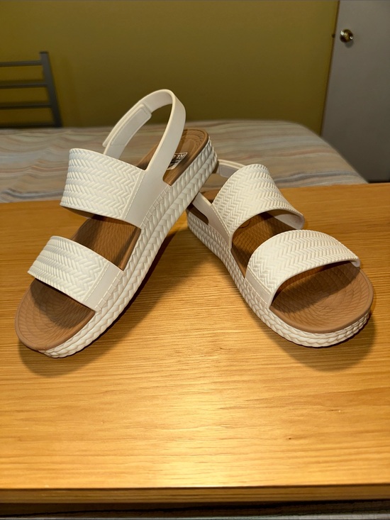 Reef Shoes - Reef White Woven Platform Slingback Sandals